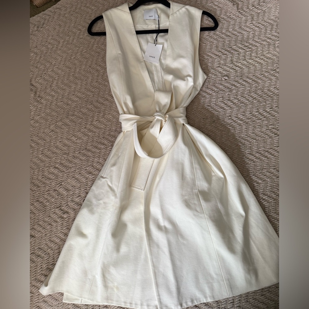 Vince  Wrap Waist Sleeveless Dress with pockets NWT